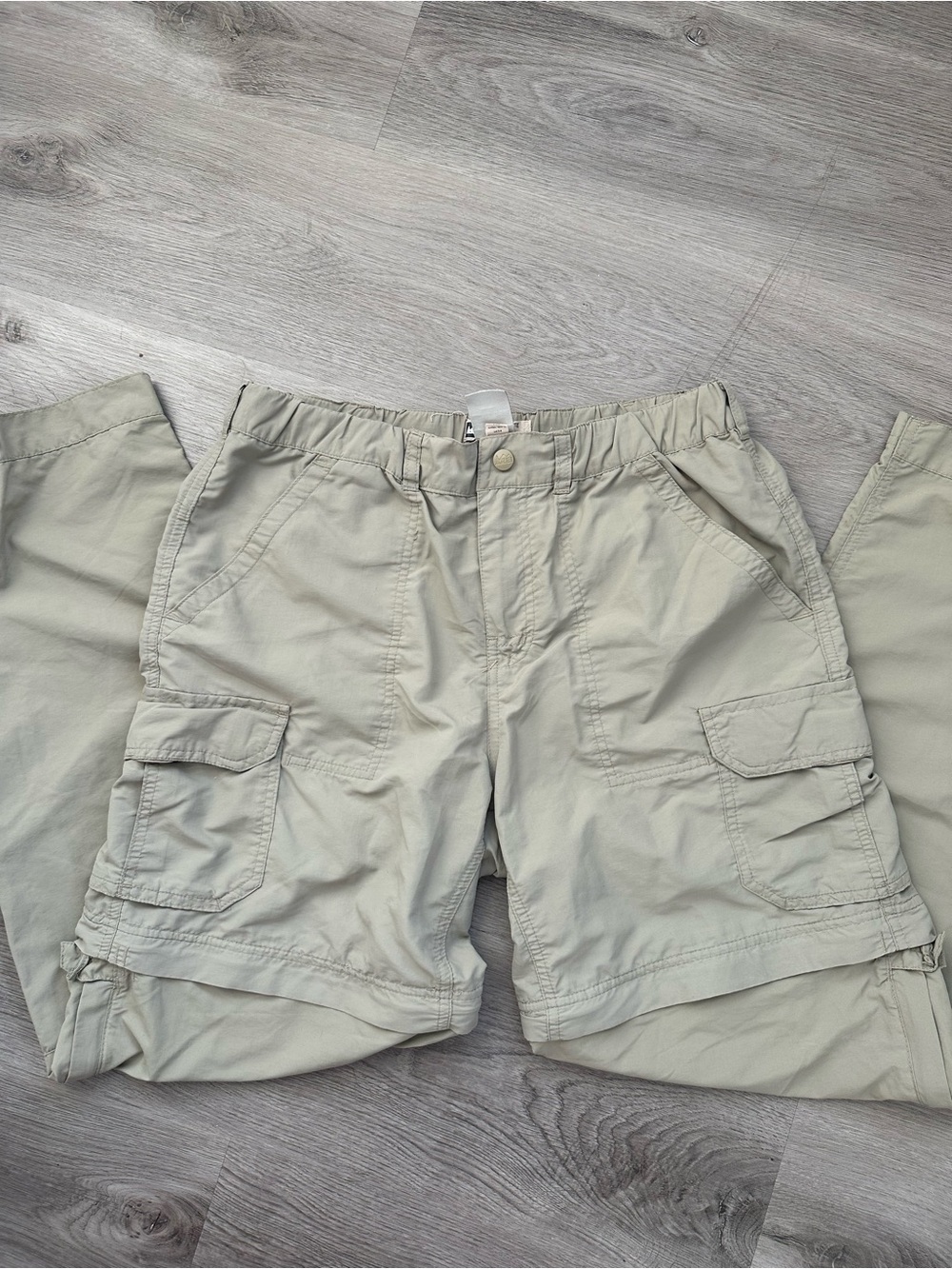 REI Women’s Convertible Hiking Cargo Pants - Zip Off, Light Khaki, Size 8 Petite